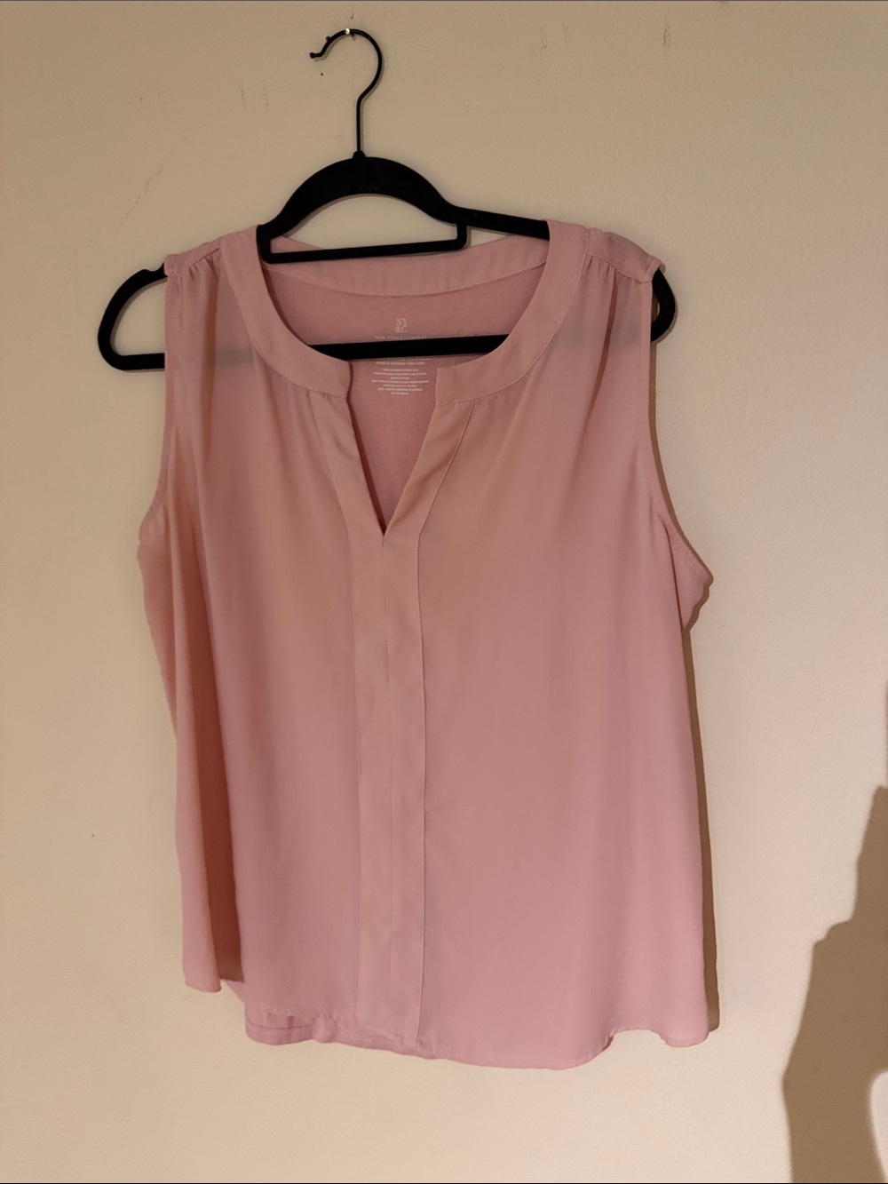 New York & Company Blush Pink Sleeveless V-Neck Camisole
